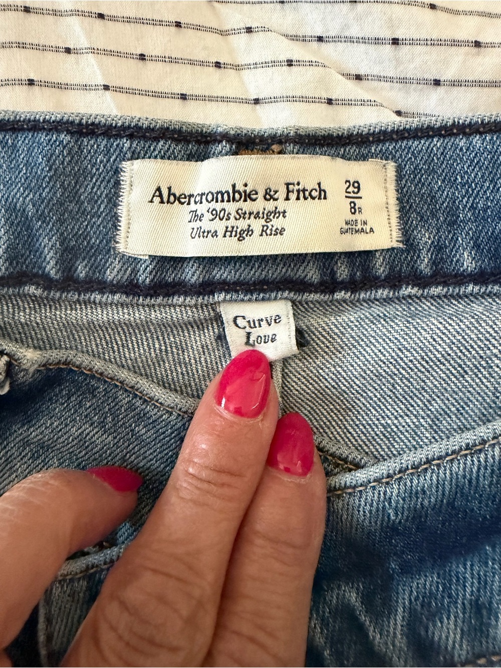 Abercrombie & Fitch Curve Light Blue 90 Straight leg Jeans - Picture 3 of 5